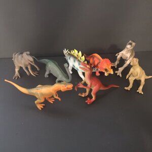 Lot of 8 - Dinosaurs in a Variety of Kinds, Sizes & Colors